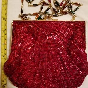 Red beaded purse